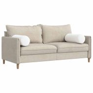 Възглавници валяци 2 pcs Бяло Ø 25 x 70 см текстил