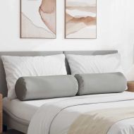 Възглавници валяци 2 pcs Облачно сиво Ø 25 x 70 см текстил