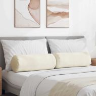 Възглавници валяци 2 pcs Крем Ø 25 x 70 см Кордюрова тъкан