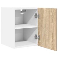 Висящ шкаф с врата Riga 2 pcs Сонома дъб и бяло 30 x 31 x 40 см