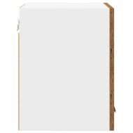 Висящ шкаф с врата Стара дървесина и бяло 30 x 31 x 40 см