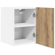 Висящ шкаф 2 pcs Занаятчийски дъб и бяло 30 x 31 x 40 см