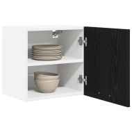 Висящ шкаф с врата 2 pcs Черен дъб и бяло 40 x 31 x 40 см