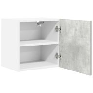 Висящ шкаф с врата 2 pcs Бетон сив и бяло 40 x 31 x 40 см