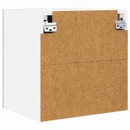Висящ шкаф с врата 2 pcs Бетон сив и бяло 40 x 31 x 40 см
