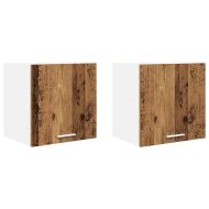 Висящ шкаф с врата 2 pcs Стара дървесина и бяло 40 x 31 x 40 см