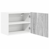 Висящ шкаф с врата 2 pcs Сив Сонома и бяло 50 x 31 x 40 см