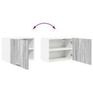 Висящ шкаф с врата 2 pcs Сив Сонома и бяло 50 x 31 x 40 см