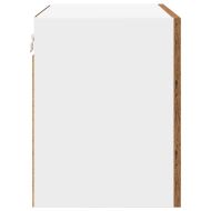 Висящ шкаф с врата Стара дървесина и бяло 50 x 31 x 40 см