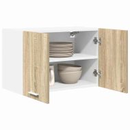 Висящ шкаф с врата 2 pcs Сонома дъб и бяло 60 x 31 x 40 см