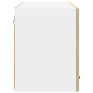 Висящ шкаф с врата 2 pcs Сонома дъб и бяло 60 x 31 x 40 см