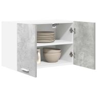 Висящ шкаф с врата 2 pcs Бетон сив и бяло 60 x 31 x 40 см