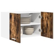 Висящ шкаф с врата 2 pcs Димящ дъб и бяло 60 x 31 x 40 см