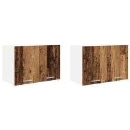Висящ шкаф с врата 2 pcs Стара дървесина и бяло 60 x 31 x 40 см