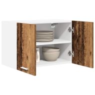 Висящ шкаф с врата 2 pcs Стара дървесина и бяло 60 x 31 x 40 см