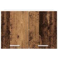 Висящ шкаф с врата 2 pcs Стара дървесина и бяло 60 x 31 x 40 см