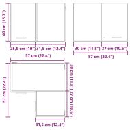 Висящ шкаф със съхранение Бяло 57 x 57 x 40 см Инженерно дърво