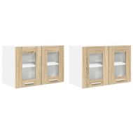 Висящ шкаф 2 pcs Сонома дъб 60 x 31 x 40 см Инженерно дърво