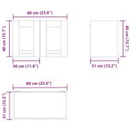 Висящ шкаф с врата Димян дъб 60 x 31 x 40 см Инженерно дърво
