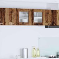 Висящ шкаф с врата Стара дървесина и бяло 80 x 31 x 40 см