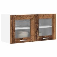 Висящ шкаф с врата Стара дървесина и бяло 80 x 31 x 40 см