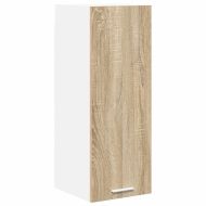 Висящ шкаф с врата 2 pcs Сонома дъб и бяло 30 x 31 x 80 см