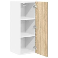Висящ шкаф с врата 2 pcs Сонома дъб и бяло 30 x 31 x 80 см