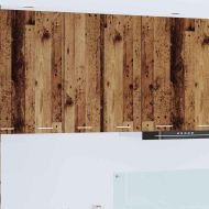 Висящ шкаф с врата 2 pcs Стара дървесина и бяло 30 x 31 x 80 см