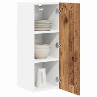 Висящ шкаф с врата 2 pcs Стара дървесина и бяло 30 x 31 x 80 см