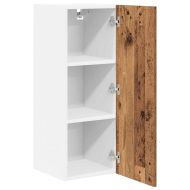 Висящ шкаф с врата 2 pcs Стара дървесина и бяло 30 x 31 x 80 см