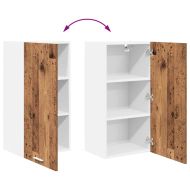 Висящ шкаф с врата Стара дървесина и бяло 40 x 31 x 80 см