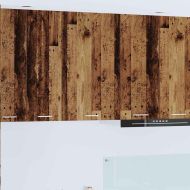 Висящ шкаф с врата Стара дървесина и бяло 50 x 31 x 80 см