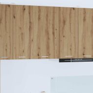 Висящ шкаф с врата Занаятчийски дъб и бяло 50 x 31 x 80 см