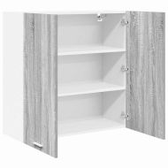 Висящ шкаф с врата Сив Сонома 80 x 31 x 80 см Инженерно дърво