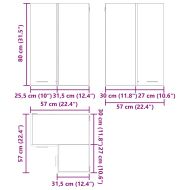 Висящ шкаф Сив Сонома и бяло 57 x 57 x 80 см Инженерно дърво