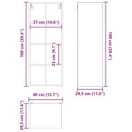 Висящ шкаф Сонома дъб 40 x 29,5 x 100 см Инженерно дърво
