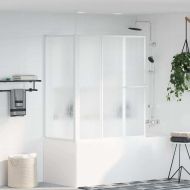 Параван за душ/вана, L форма, 70x120x137 см, 4 панела, сгъваем