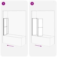 Параван за душ/вана, L форма, 70x120x137 см, 4 панела, сгъваем