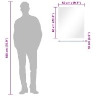 Стенно огледало с рафт, 50x60 см, закалено стъкло