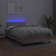 Боксспринг легло с матрак LED капучино 120x200 см