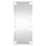 Стенно огледало с LED лампи 50x100 см стъкло правоъгълно