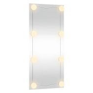 Стенно огледало с LED лампи 50x100 см стъкло правоъгълно