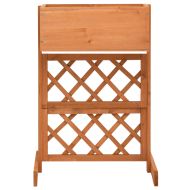 Градински плантер с решетка, оранжев, 45x30x74 см, чам масив