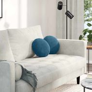 Възглавници за седалки 2 pcs Синьо Ø 40 x 13 см Кадифе