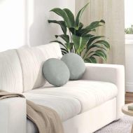 Възглавници за седалки 2 pcs Светлосиво Ø 40 x 13 см Кадифе