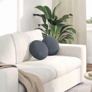 Възглавници за седалки 2 pcs Тъмен сив Ø 40 x 13 см Кадифе
