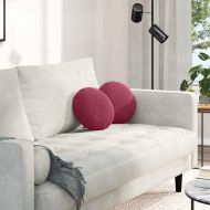 Възглавници за седалки 2 pcs Виненочервен Ø 40 x 13 см Кадифе