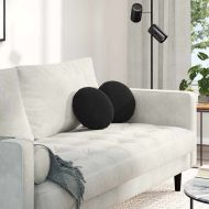 Възглавници за седалки 2 pcs Черно Ø 40 x 13 см Кадифе