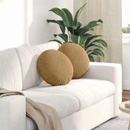 Възглавници за седалки 2 pcs Кафяво Ø 40 x 13 см Кадифе