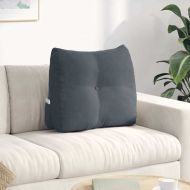 Възглавница за гръб Тъмен сив 60 x 24 x 50 см Кадифе